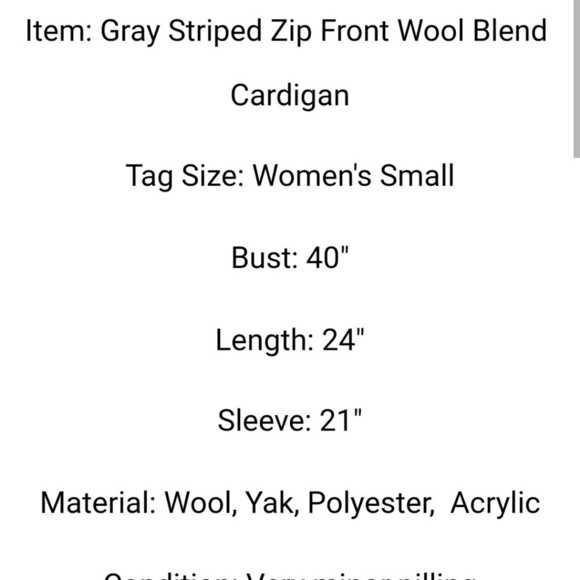 360 Sweater Gray Striped Full Zip Cardigan - Picture 4 of 5